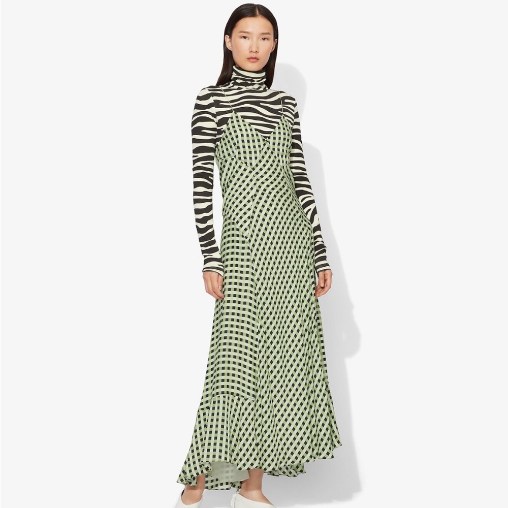 Proenza Schouler Georgette Plaid Dress